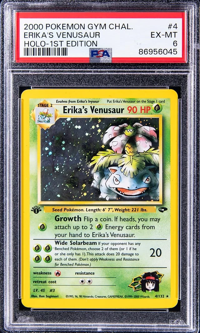2000 Pokemon Gym Challenge 1st Edition Rare Holofoil Erika's Venusaur #4 card image