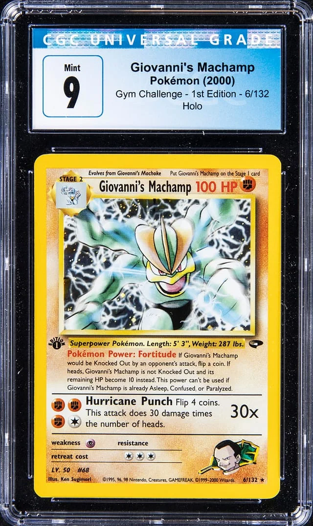 2000 Pokemon Gym Challenge 1st Edition Rare Holofoil Giovanni's Machamp #6 card image