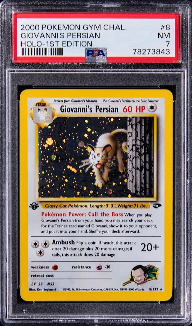 2000 Pokemon Gym Challenge 1st Edition Rare Holofoil Giovanni's Persian #8 card image