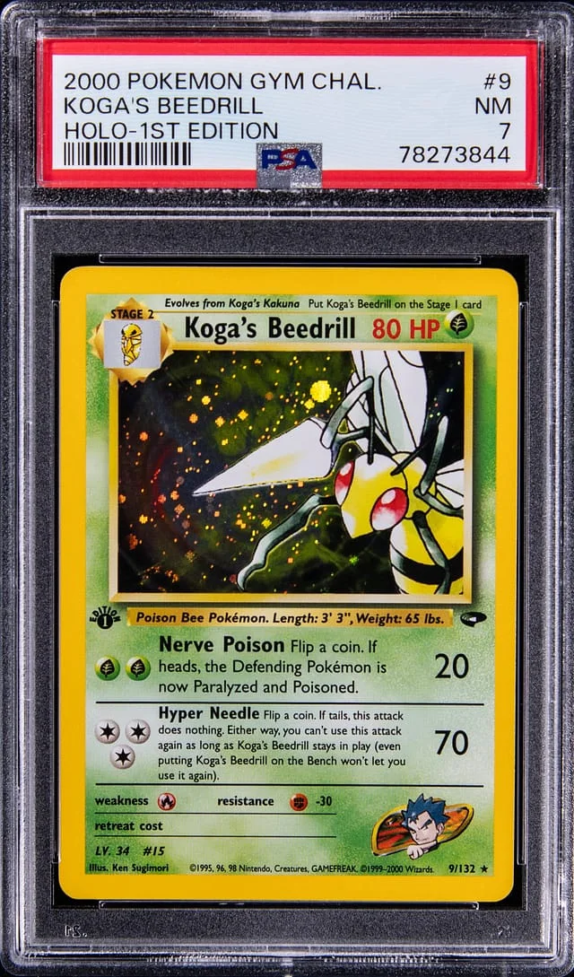 2000 Pokemon Gym Challenge 1st Edition Rare Holofoil Koga's Beedrill #9 card image