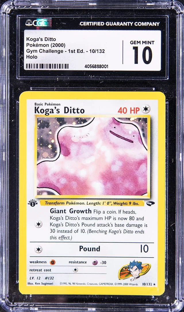 2000 Pokemon Gym Challenge 1st Edition Rare Holofoil Koga's Ditto #10 card image