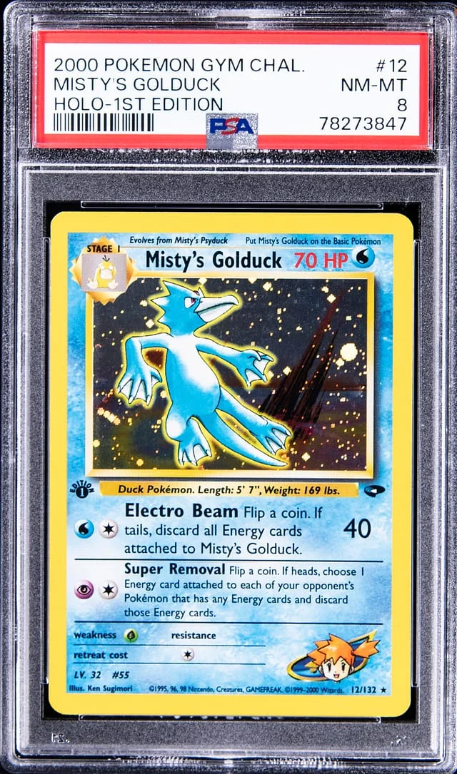 2000 Pokemon Gym Challenge 1st Edition Rare Holofoil Misty's Golduck #12 card image