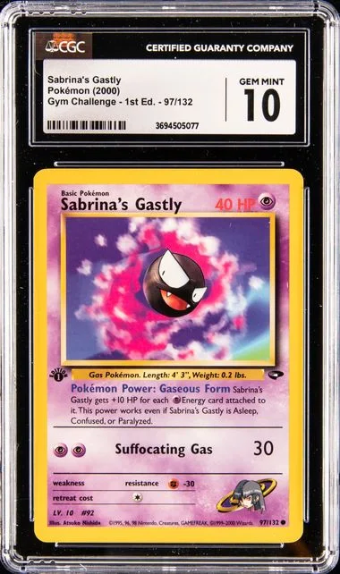 2000 Pokemon Gym Challenge 1st Edition Sabrina's Gastly #97 card image