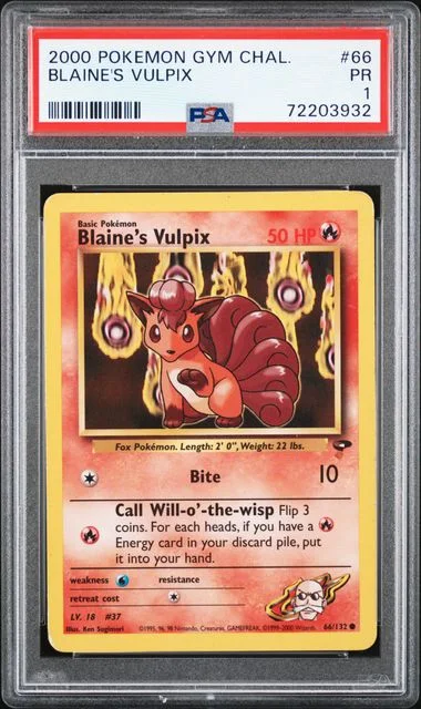 2000 Pokemon Gym Challenge Blaine's Vulpix #66 card image