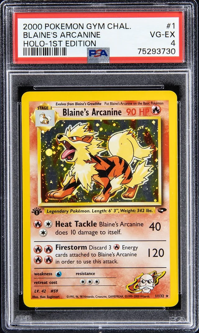 2000 Pokemon Gym Challenge Holo - 1st Edition Blaine's Arcanine #1 card image
