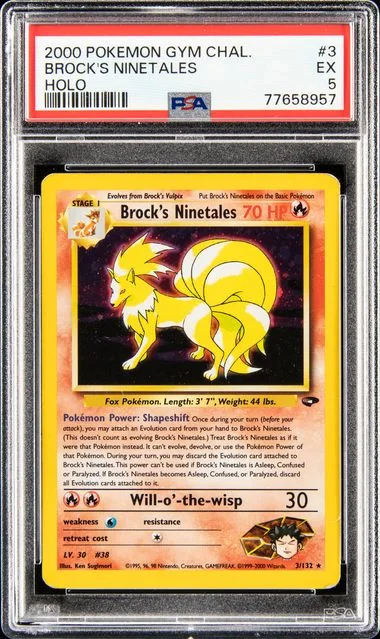 2000 Pokemon Gym Challenge Holo Brock's Ninetales #3 card image