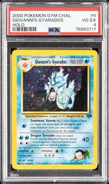 2000 Pokemon Gym Challenge Holo Giovanni's Gyarados #5 card image