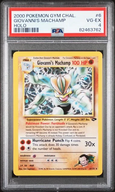 2000 Pokemon Gym Challenge Holo Giovanni's Machamp #6 card image