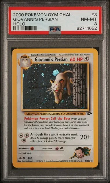 2000 Pokemon Gym Challenge Holo Giovanni's Persian #8 card image