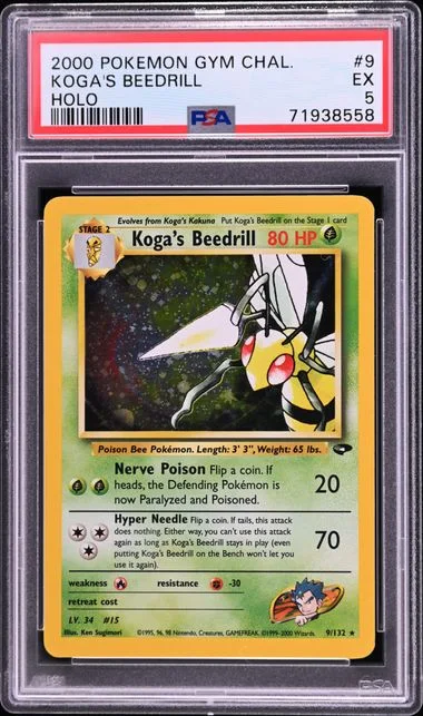 2000 Pokemon Gym Challenge Holo Koga's Beedrill #9 card image