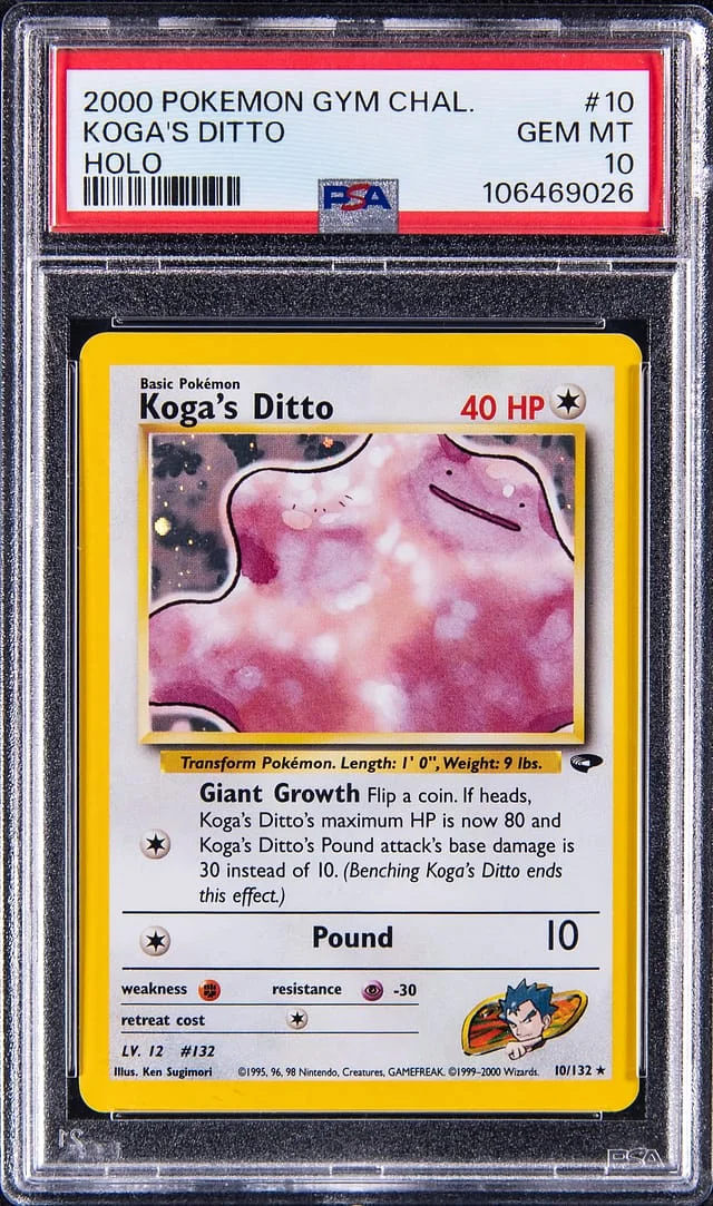 2000 Pokemon Gym Challenge Holo Koga's Ditto #10 card image