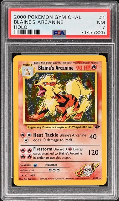2000 Pokemon Gym Challenge Holofoil Blaine's Arcanine #1 card image