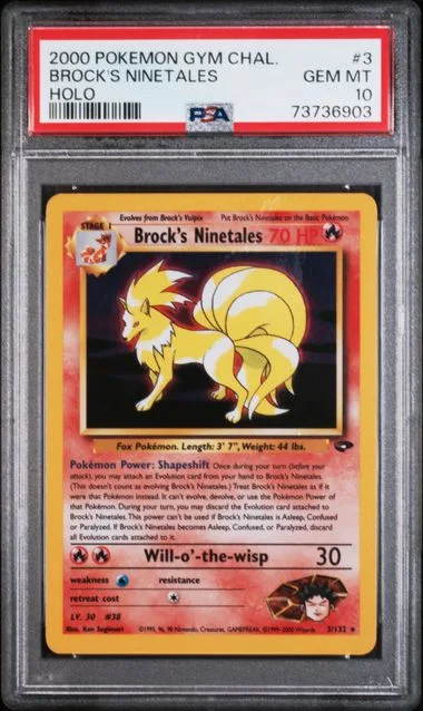 2000 Pokemon Gym Challenge Holofoil Brock's Ninetales #3 card image