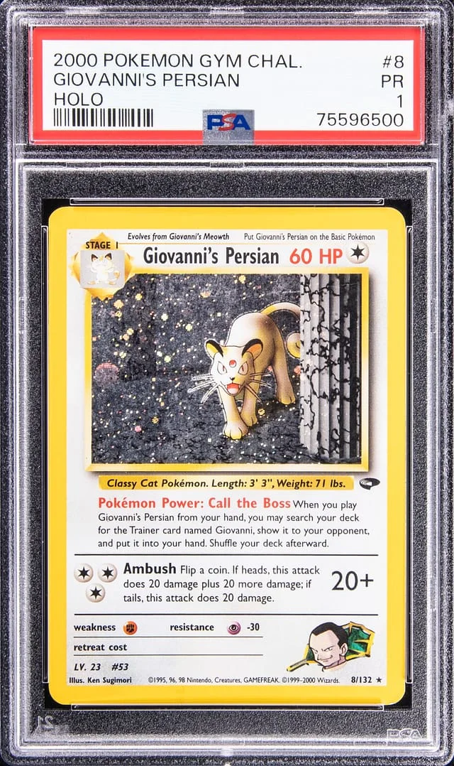 2000 Pokemon Gym Challenge Holofoil Giovanni's Persian #8 card image
