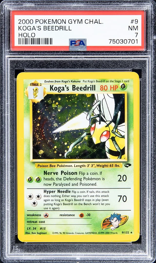 2000 Pokemon Gym Challenge Holofoil Koga's Beedrill #9 card image