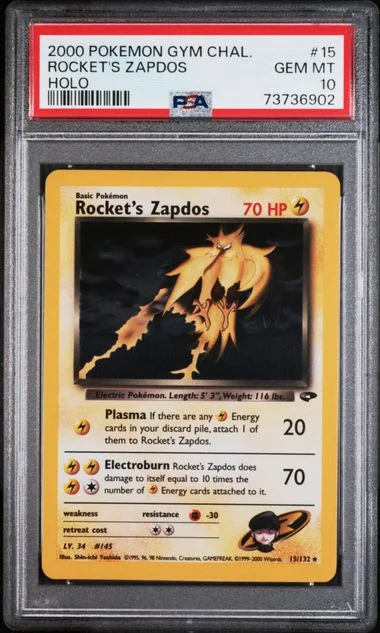2000 Pokemon Gym Challenge Holofoil Rocket's Zapdos #15 card image