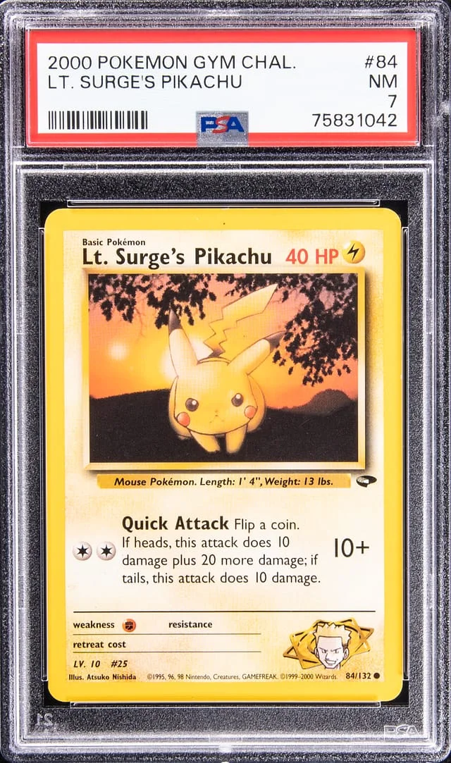 2000 Pokemon Gym Challenge Lt. Surge's Pikachu #84 card image
