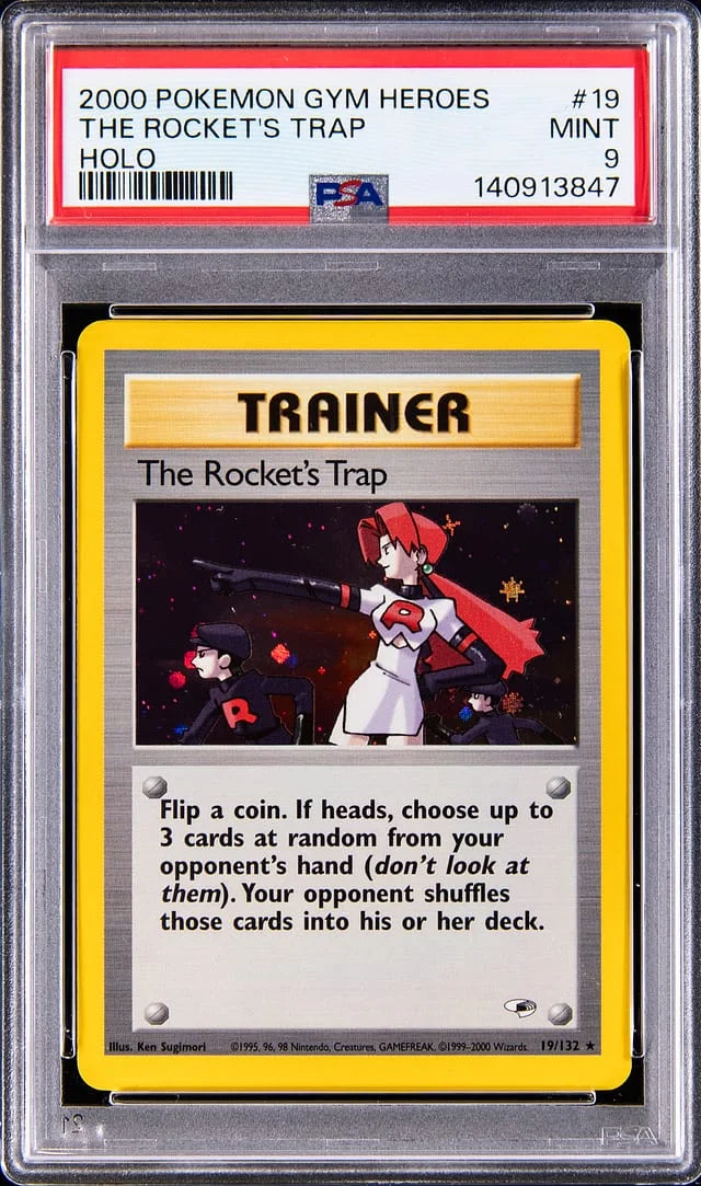 2000 Pokemon Gym Challenge Rare Holo The Rocket's Trap #19 card image