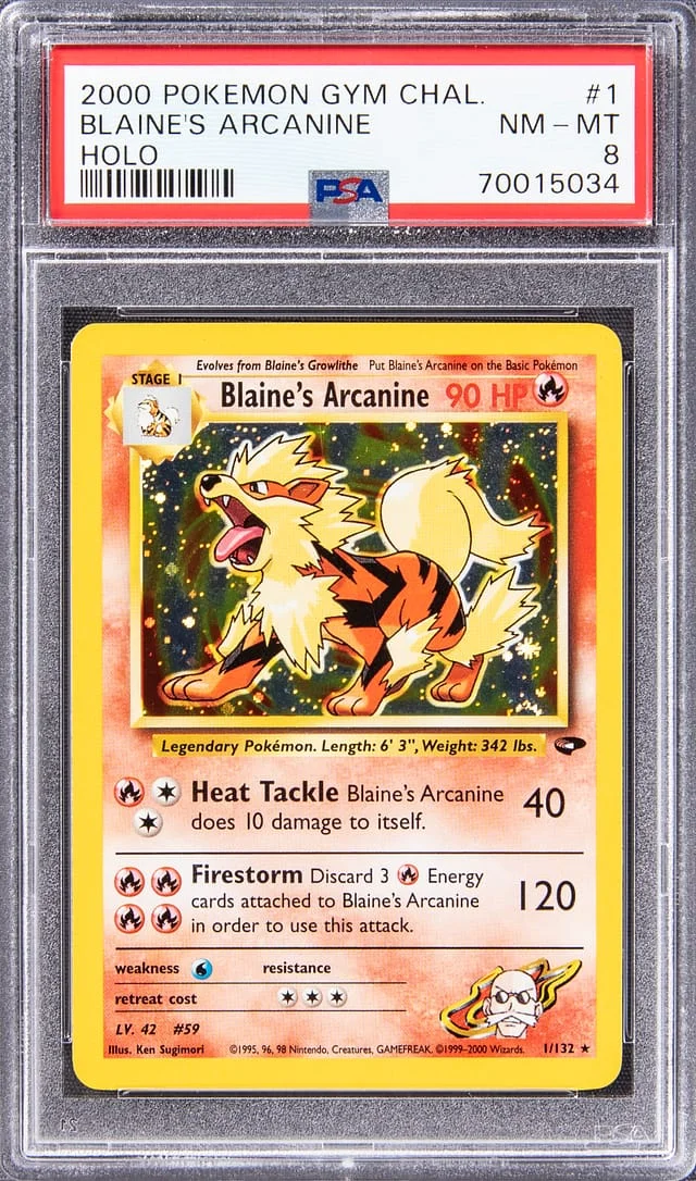2000 Pokemon Gym Challenge Rare Holofoil Blaine's Arcanine #1 card image