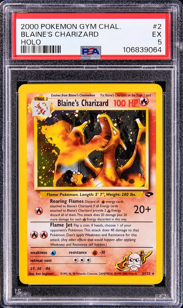 2000 Pokemon Gym Challenge Rare Holofoil Blaine's Charizard #2 card image