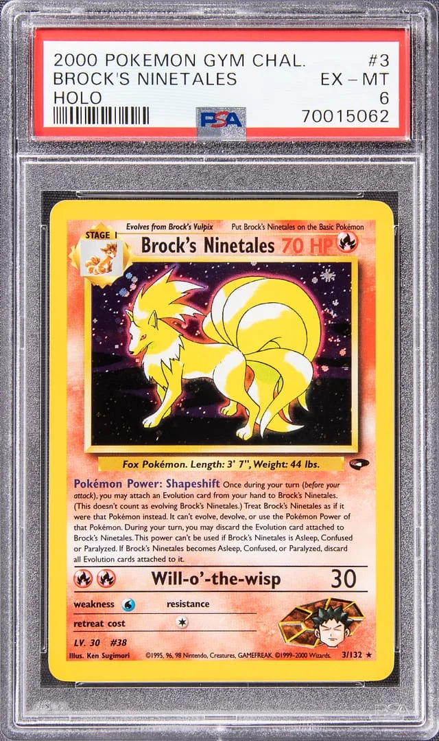 2000 Pokemon Gym Challenge Rare Holofoil Brock's Ninetales #3 card image