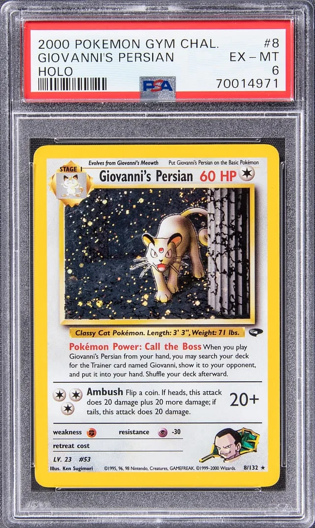 2000 Pokemon Gym Challenge Rare Holofoil Giovanni's Persian #8 card image