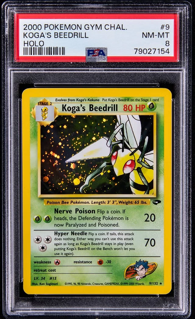2000 Pokemon Gym Challenge Rare Holofoil Koga's Beedrill #9 card image
