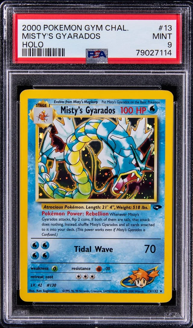 2000 Pokemon Gym Challenge Rare Holofoil Misty's Gyarados #13 card image