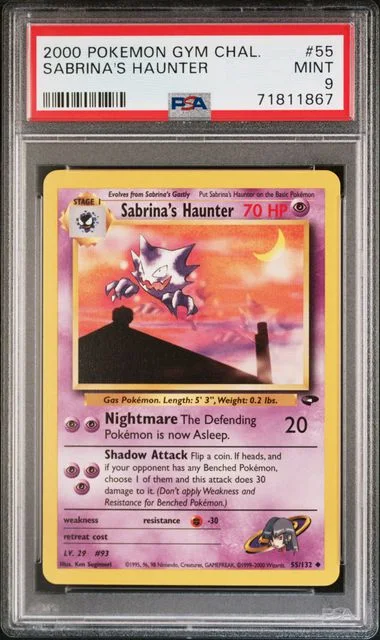 2000 Pokemon Gym Challenge Sabrina's Haunter #55 card image