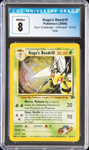 2000 Pokemon Gym Challenge Unlimited Holofoil Koga's Beedrill #9 card image