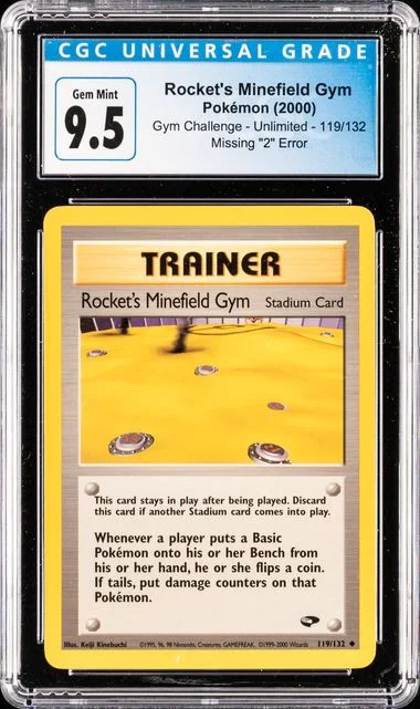 2000 Pokemon Gym Challenge - Unlimited - Missing 2 Error Rocket's Minefield Gym #119 card image