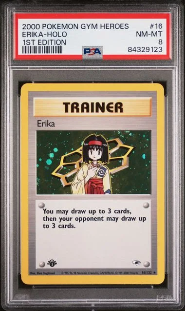 2000 Pokemon Gym Heroes 1st Edition Erika-Holo #16 card image