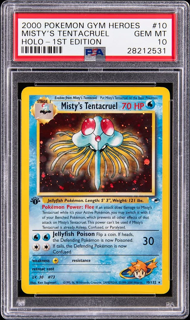 2000 Pokemon Gym Heroes 1st Edition Holo Misty's Tentacruel #10 card image