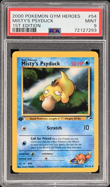 2000 Pokemon Gym Heroes 1st Edition Misty's Psyduck #54 card image