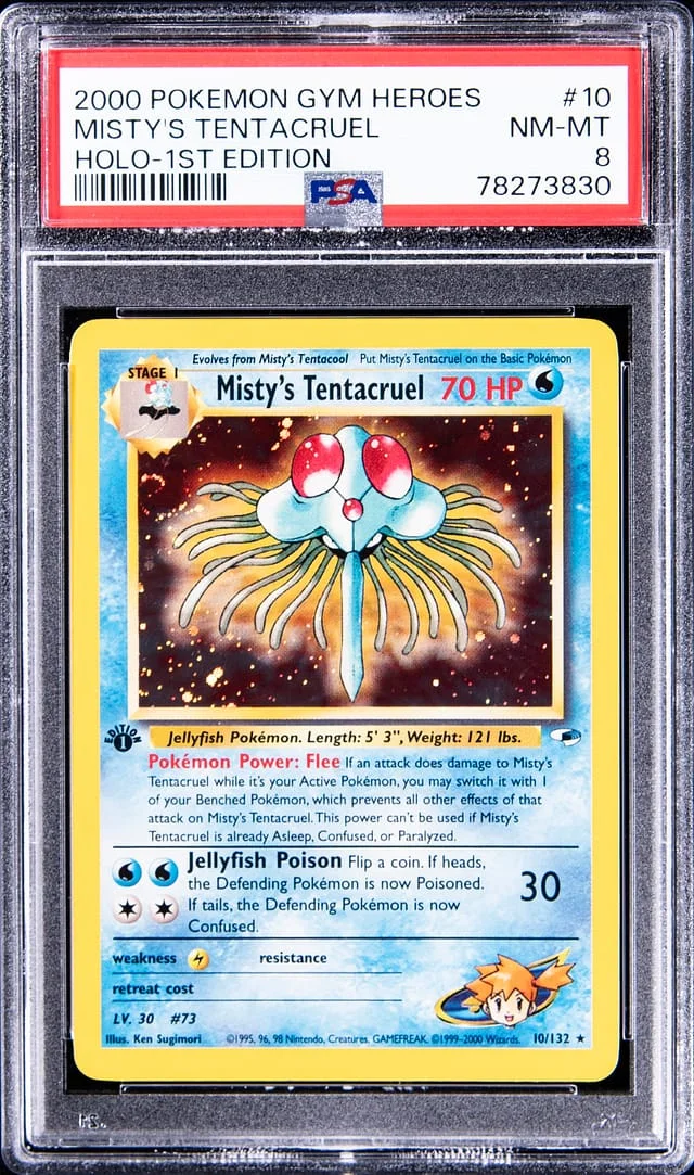 2000 Pokemon Gym Heroes 1st Edition Rare Holofoil Misty's Tentacruel #10 card image