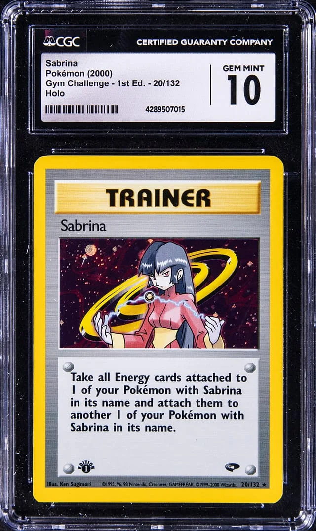 2000 Pokemon Gym Heroes 1st Edition Rare Holofoil Sabrina #20 card image