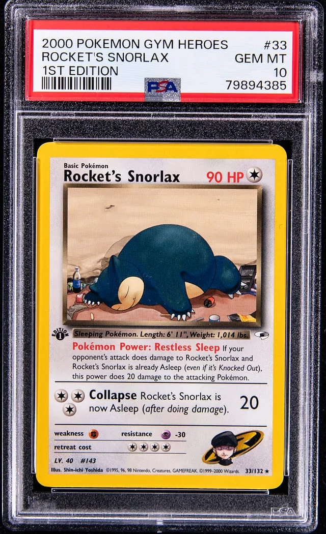 2000 Pokemon Gym Heroes 1St Edition Rocket's Snorlax #33 card image
