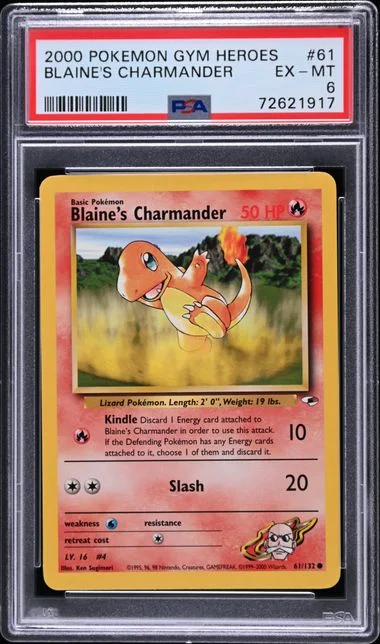 2000 Pokemon Gym Heroes Blaine's Charmander #61 card image