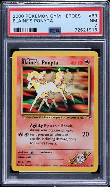 2000 Pokemon Gym Heroes Blaine's Ponyta #63 card image