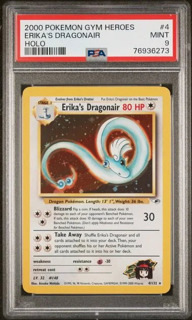 2000 Pokemon Gym Heroes Erika's Dragonair #4 card image