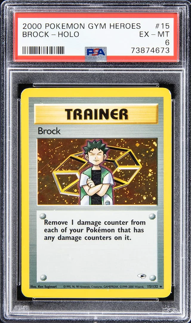 2000 Pokemon Gym Heroes Holo Brock #15 card image