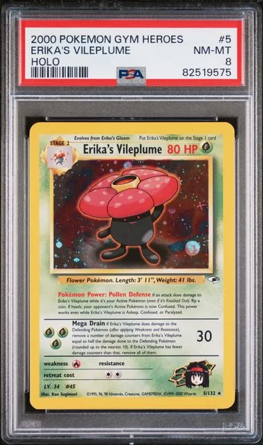 2000 Pokemon Gym Heroes Holo Erika's Vileplume #5 card image