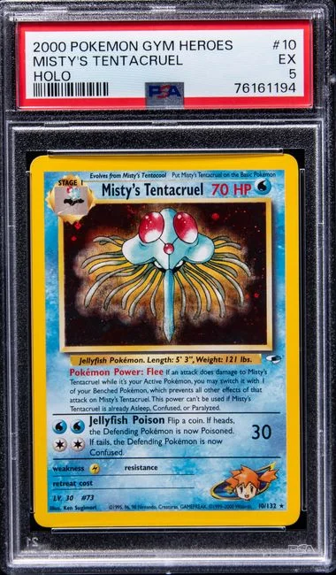 2000 Pokemon Gym Heroes Holo Misty's Tentacruel #10 card image