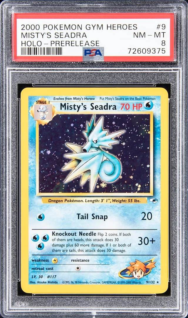 2000 Pokemon Gym Heroes Holo - Prerelease Misty's Seadra #9 card image