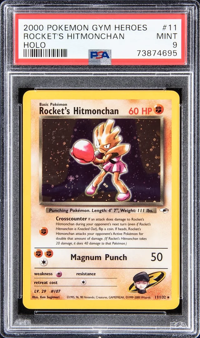 2000 Pokemon Gym Heroes Holo Rocket's Hitmonchan #11 card image