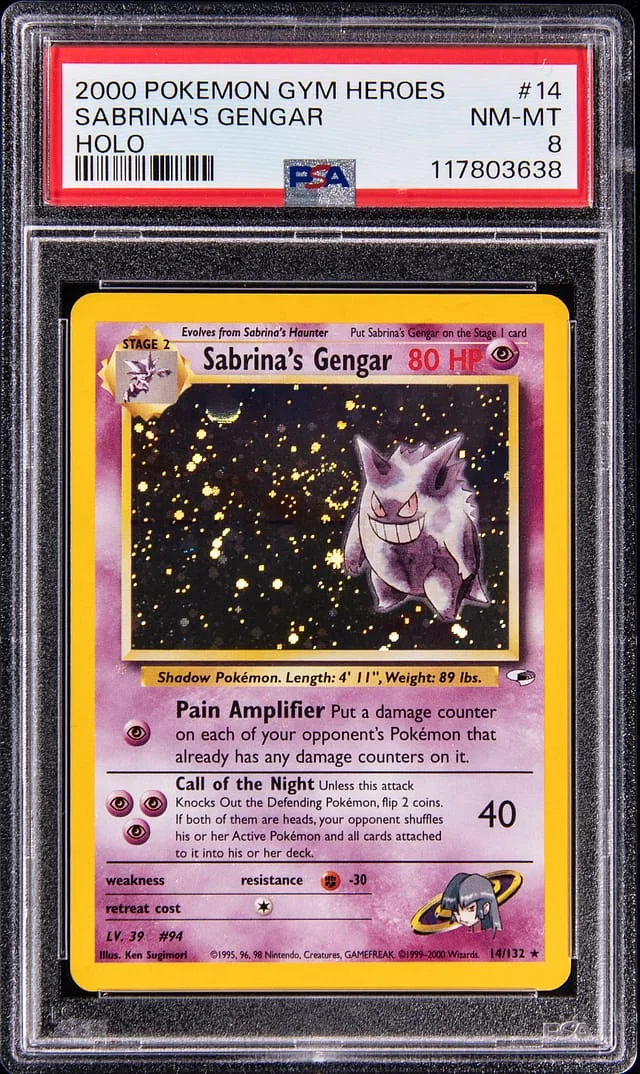 2000 Pokemon Gym Heroes Holo Sabrina's Gengar #14 card image