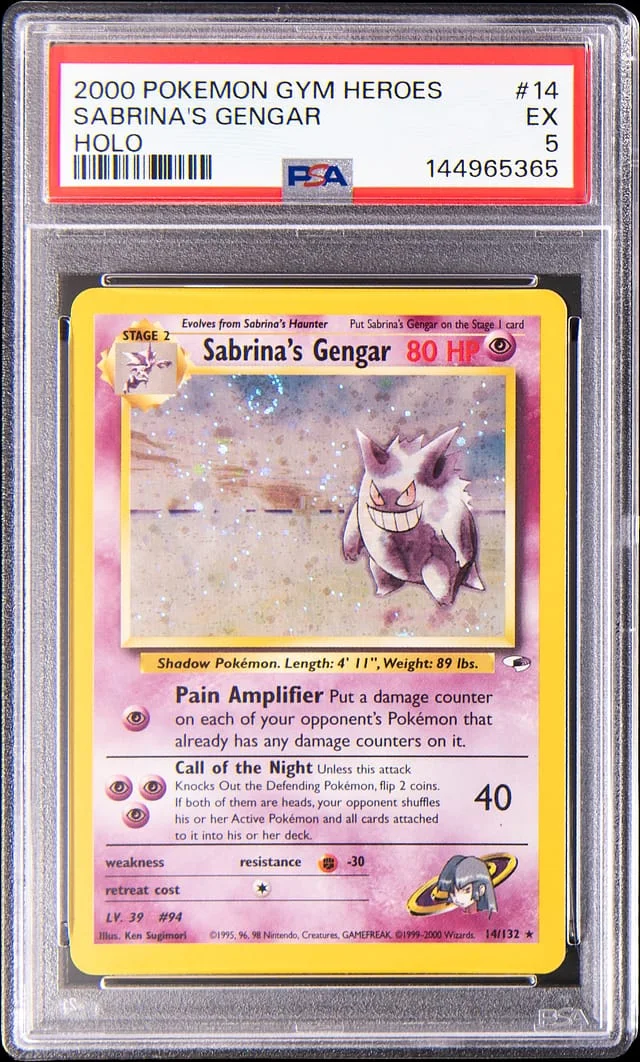 2000 Pokemon Gym Heroes Holo Sabrina's Gengar Holo #14 card image