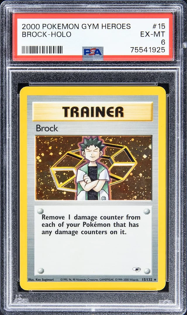 2000 Pokemon Gym Heroes Holofoil Brock #15 card image