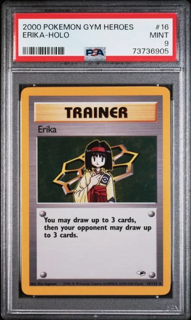 2000 Pokemon Gym Heroes Holofoil Erika #16 card image