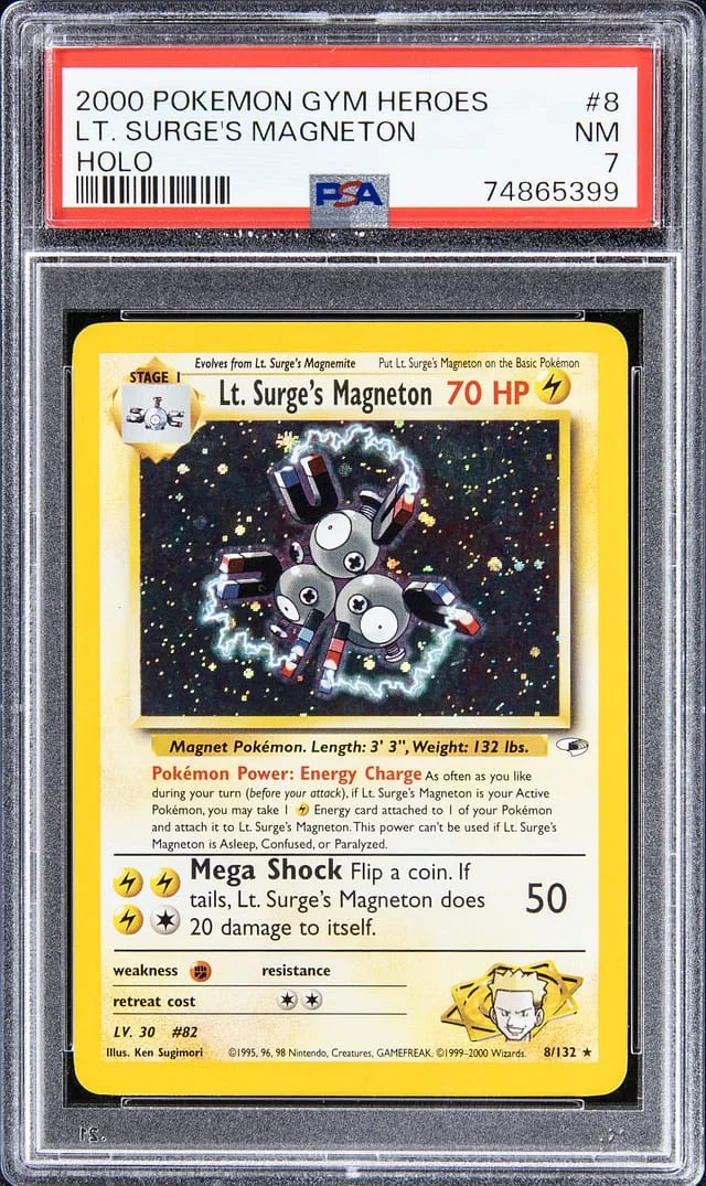 2000 Pokemon Gym Heroes Holofoil LT. Surge's Magneton #8 card image